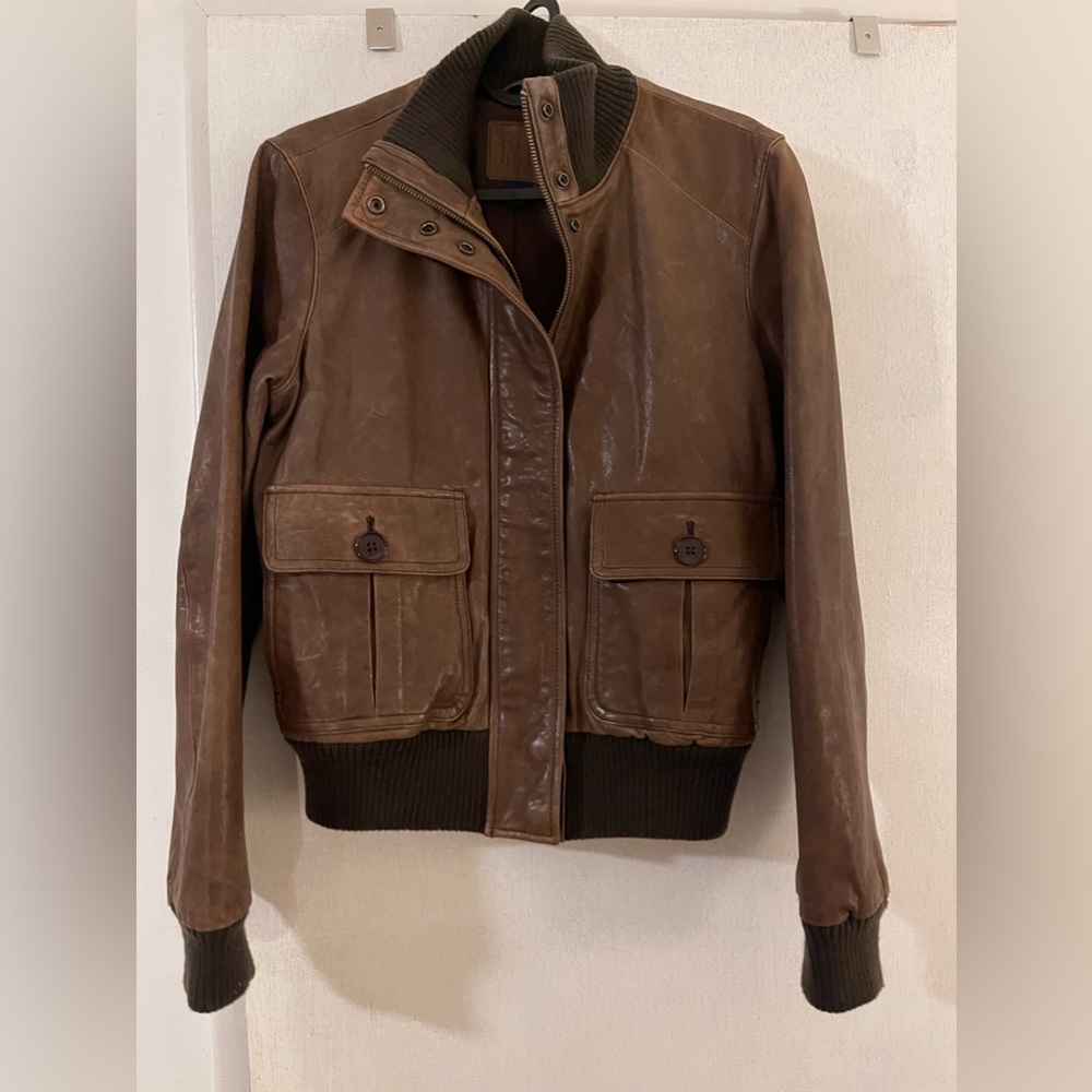 Vintage Gap Leather Bomber Jacket